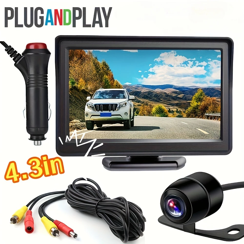 

Car Rear View Backup Camera Kit 4.3 inch Monitor with Rearview Reverse Camera Parking Assistant for Car Pickup SUV Truck Trailer