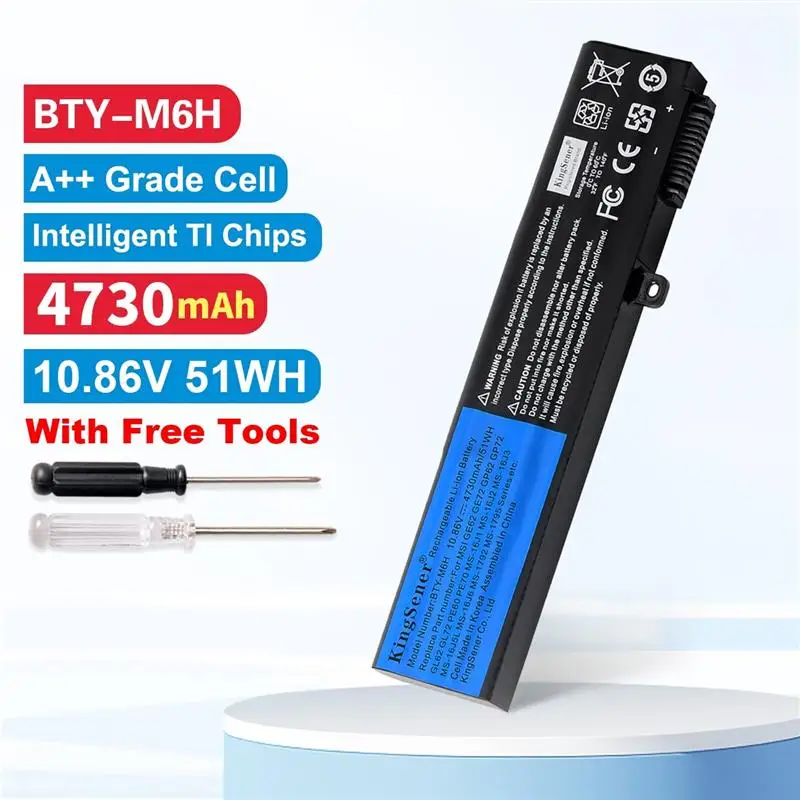 Top! BTY-M6H Battery For MSI GE62 GE72 GP62 GP72 GL62 GL72 GP62VR GP72VR PE60 PE70 MS-16J2 MS-16J3 MS-16J9 MS-1792 MS-1795