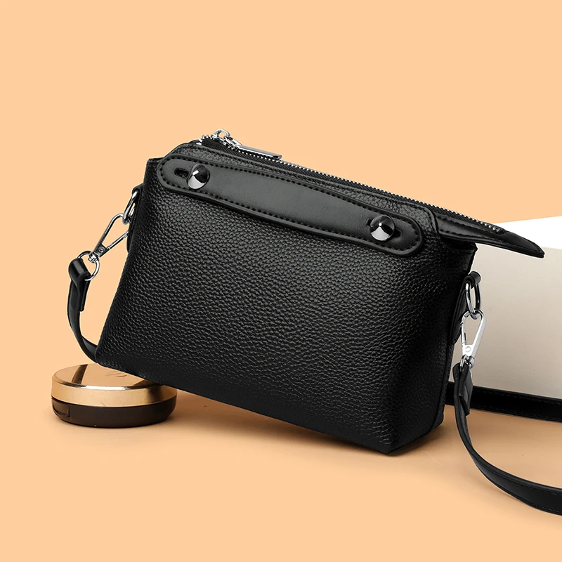 

Роскошная женская сумка через плечо из натуральной кожи, элегантная сумка через плечо большой вместимости, модная минималистичная сумка из мягкой телячьей кожи