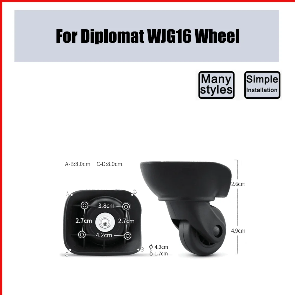 

For Diplomat WJG16 Trolley Case Wheel Pulley Sliding Universal Luggage Wheel Silent Smooth Wear-resistant Accessories Casters