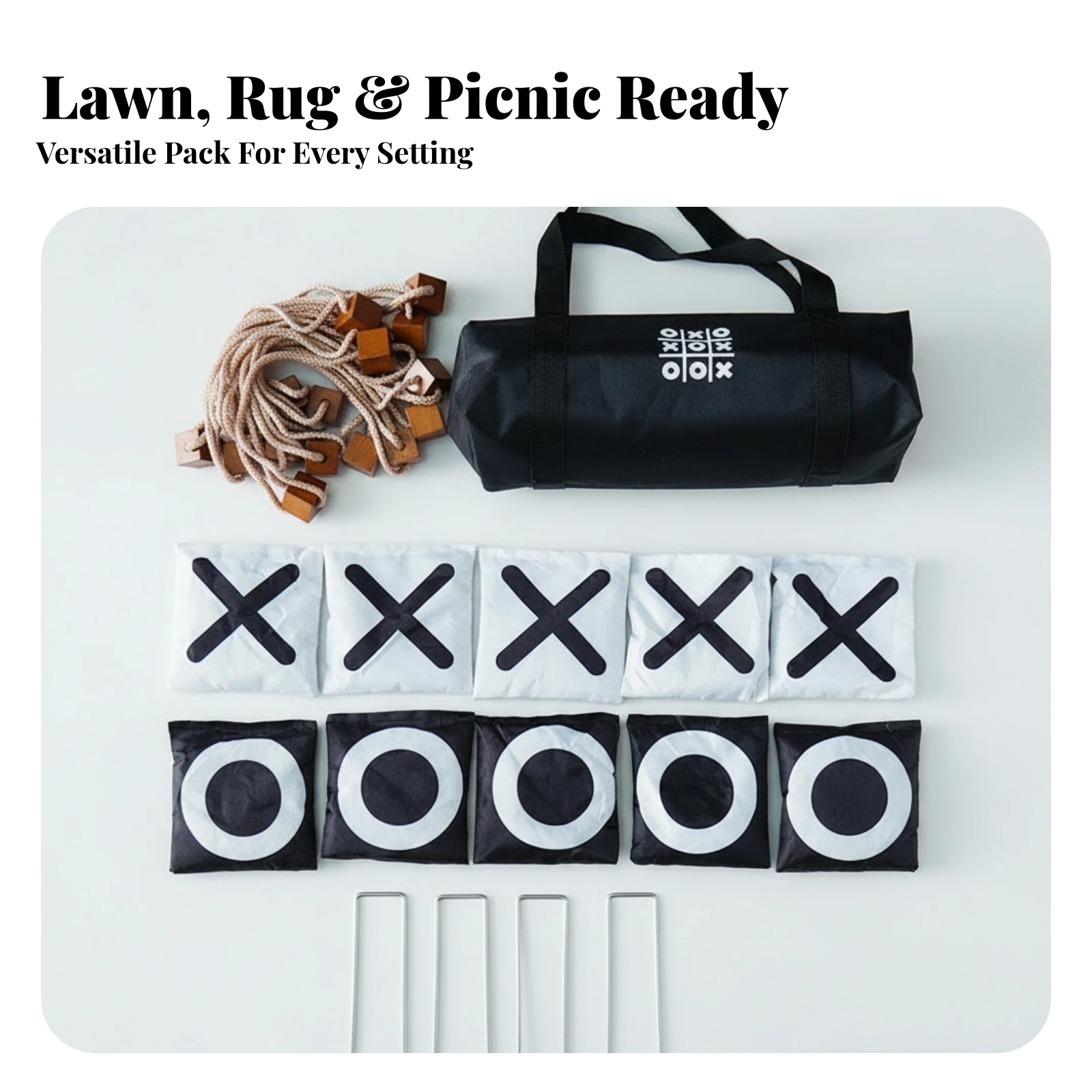 Noughts and Crosses Toe Play Set with Carrying Case Easy to Carry Tic-Tac-Toe Game with Lightweight Weighted for Children
