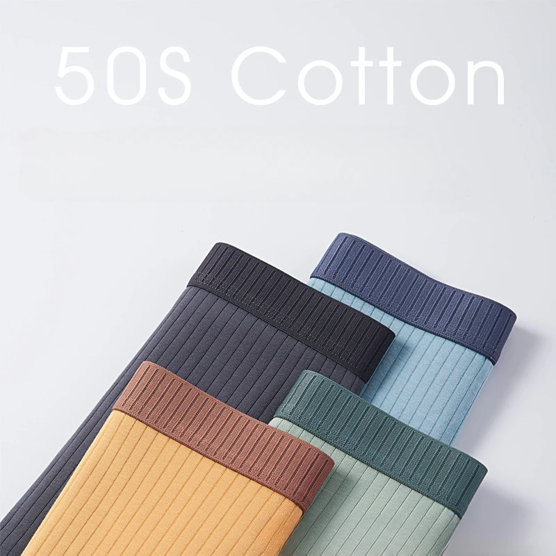 شاومي-سروال داخلي من القطن الخالص للرجال ، سروال داخلي مضاد للبكتيريا ، سلس ، قابل للتنفس ، U محدب ، أحادي اللون ، وسط متوسط ، L-3XL