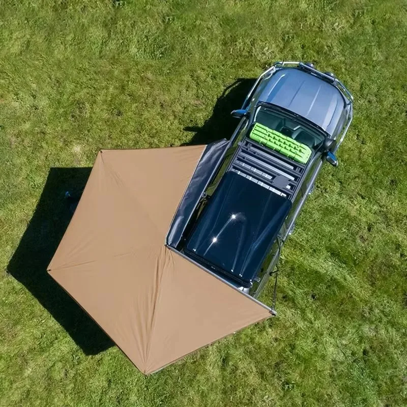 270 Degree Boneless Car Sunshade Self-driving Tour Folding Canopy Square Oxford Light Emitting Diode Light