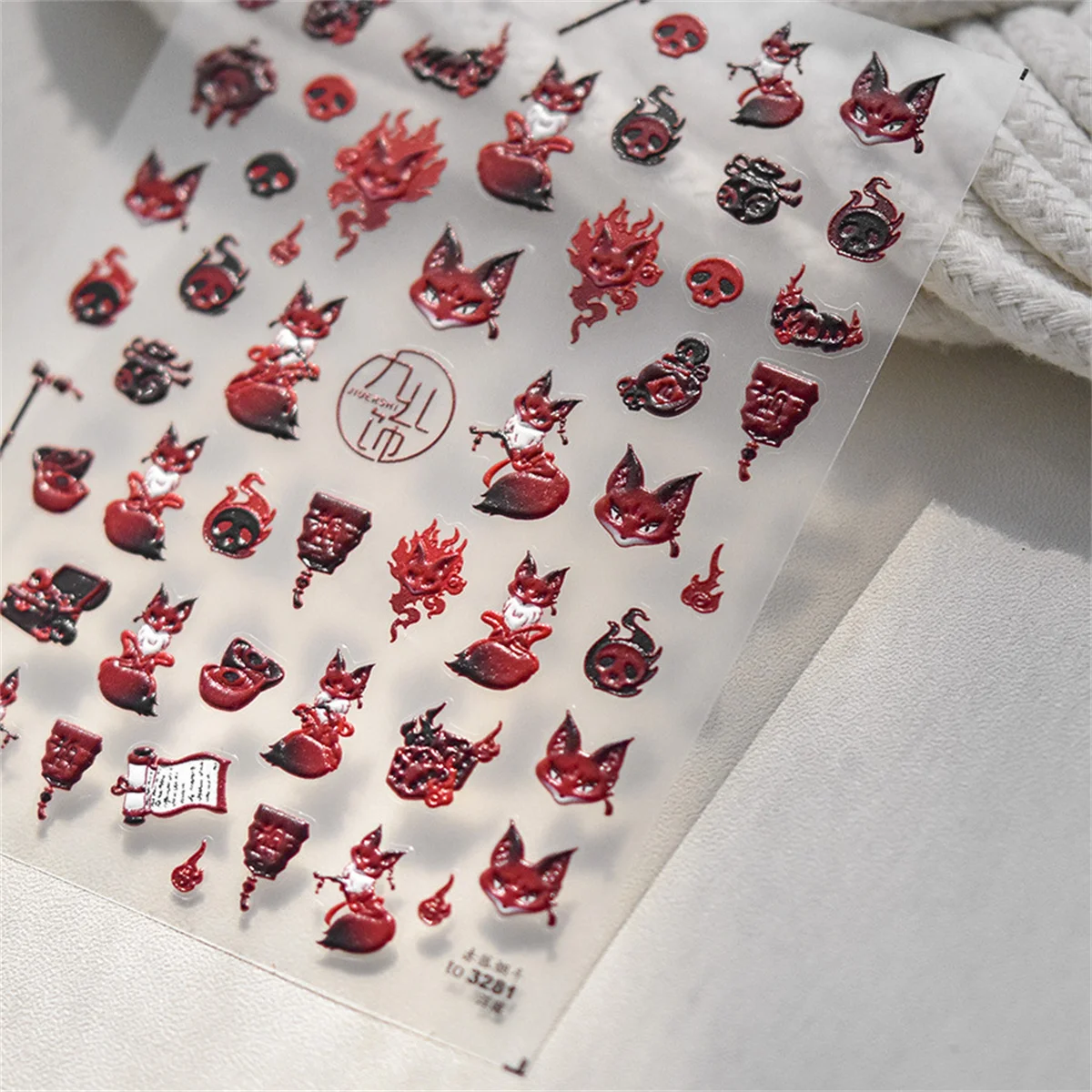 ملصقات حيوانات كرتونية ذاتية اللصق ، خماسية الأضلاع ، كاواي ، فوكس ، فن الأظافر ، ديكورات الأظافر ، شارات منزلقة ، تصنعها بنفسك ، يابانية ، 1 * *