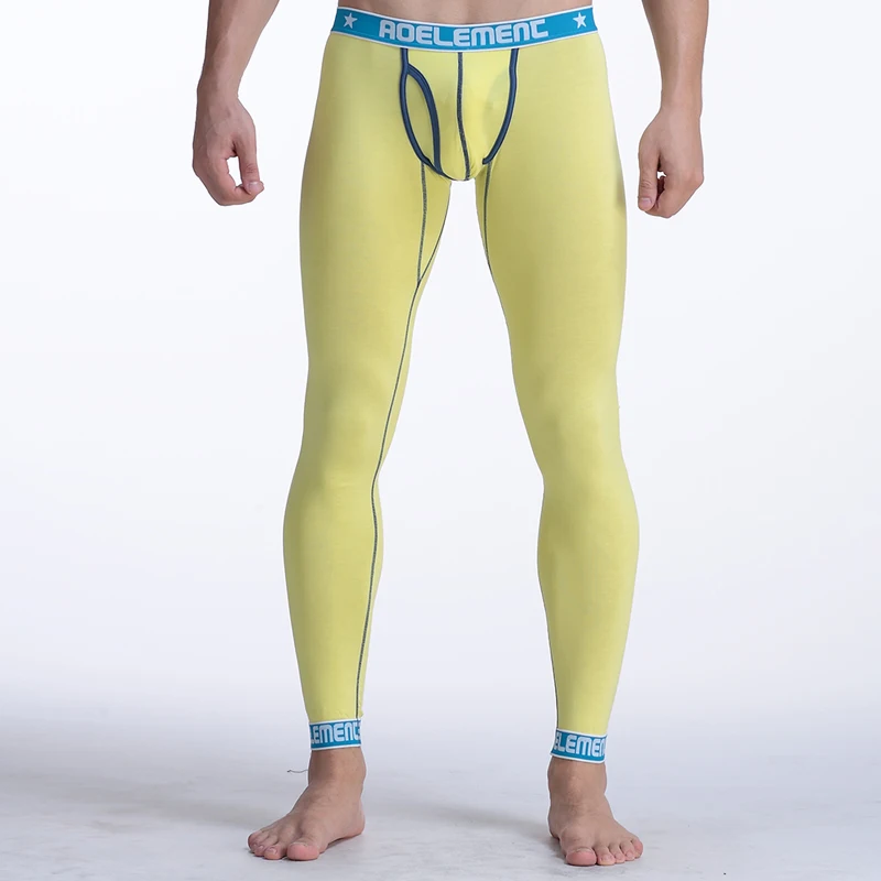 Men's long Johns, single-piece, stylish, thin underpants, tight thermal pants, modal thread pants, slim-fit cotton and wool pant