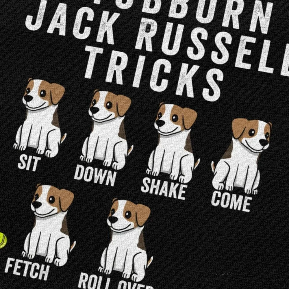 Male Retro Stubborn Jack Russell Terrier Tricks T-Shirt Short Sleeve Cotton Tshirt Printed Funny Dogs Tees Top Loose Fit Clothes