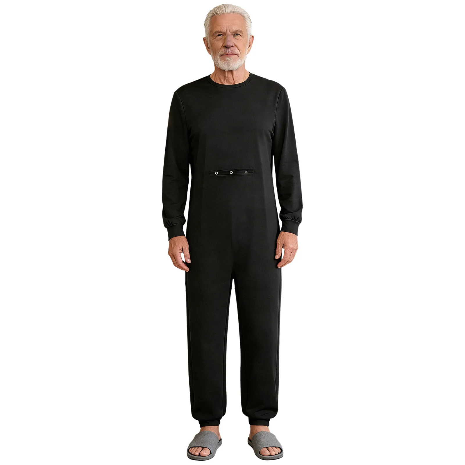 Women Men Special Needs Adaptive Clothing Long Short Sleeve Zipper Anti-Strip Jumpsuit for Elderly Alzheimer Disabilities