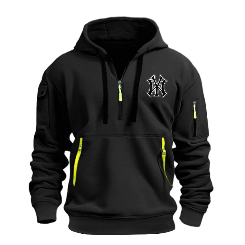 Sudadera con capucha para hombre, con múltiples bolsillos y cremallera, informal, deportiva, para hombre/mujer, talla grande,