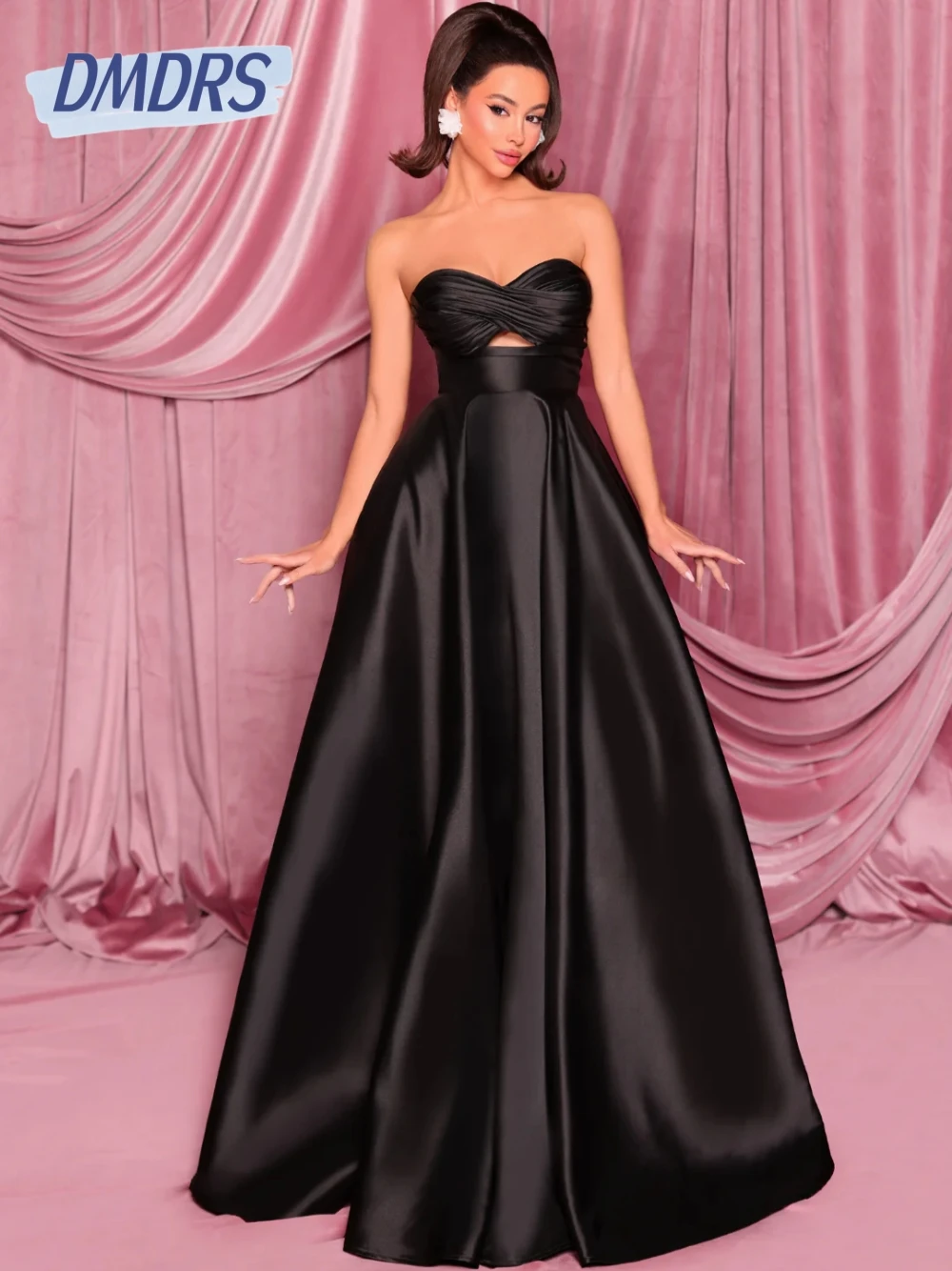 

DMDRS Sweetheart Neck A Line Evening Dress Exclusive Cut Out Classic Zipper Back Customized Sleeveless Cocktail Gown For Women