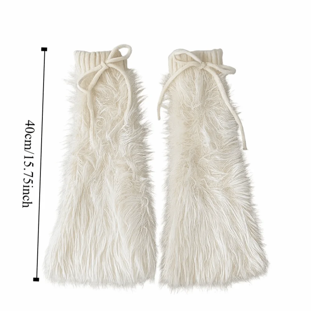 موضة محبوك الشتاء تدفئة الساق Y2K Harajuku فروي تدفئة الساق Kawaii غطاء للقدم جوارب طويلة الشارع الشهير #5