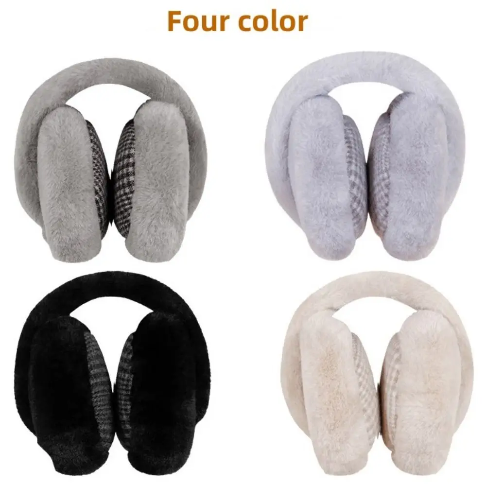 

Winter Warm Ear Muffs Cover Women Girls Fluffy Burger Shape Earcap Children Earmuffs Soft Cashmere Solid Color Warmers Earlap