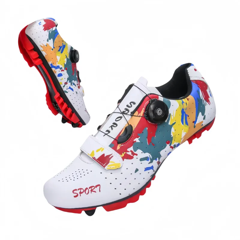 

Спортивная обувь для горного велосипеда MTB с шипами, дышащая верхняя часть унисекс, подходит для шоссейных, беговых и городских гонок, велосипедная обувь