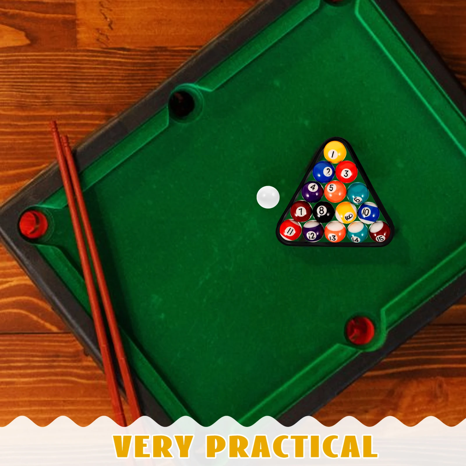 

16 Mini Pool Balls 32mm Resin Plastic Durable Smooth Surface Billiard Ball Set Rack Tools Practical Replacement Gifts