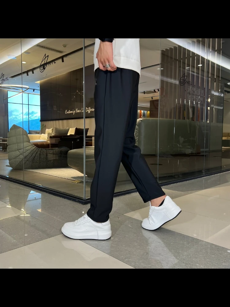 

Thiened aphene Fce Men's Casual Pants Autumn Winter Warm Straight Leg Spor Long Trousers Casual Sle Polyester Fiber
