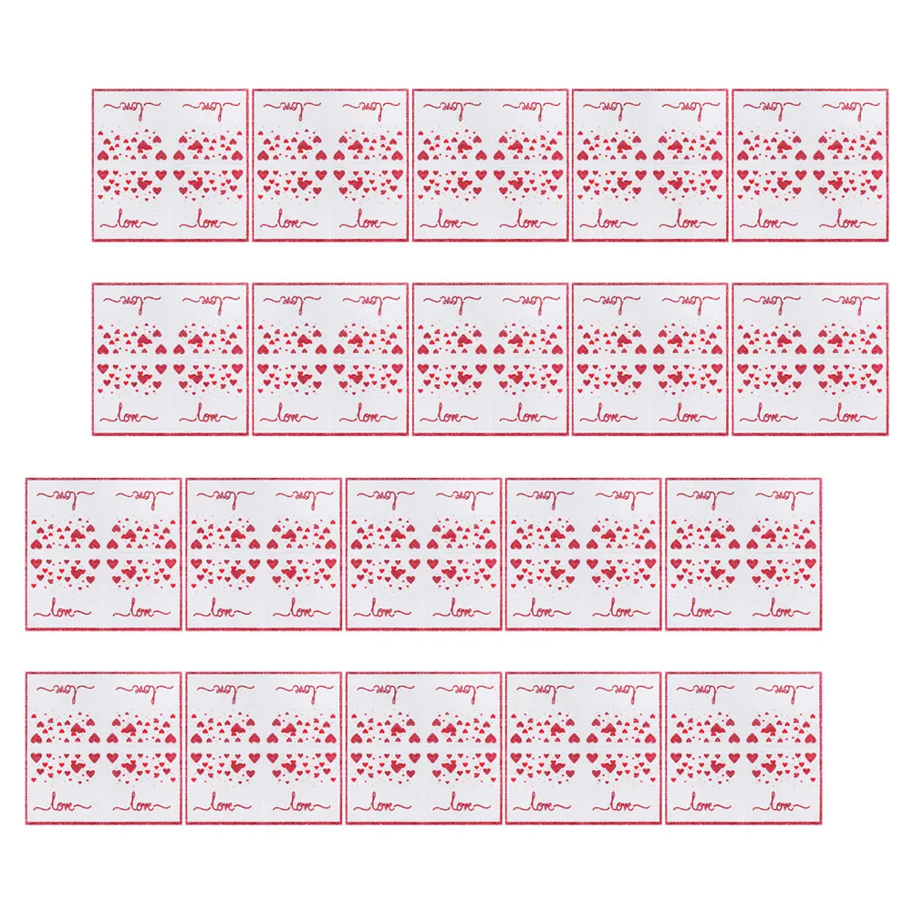 

20pcs LOVE Printed Napkins Heart Shaped Red Valentine Day Disposable Paper Tea Napkins Wedding Galentine