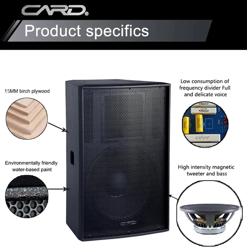 High Quality 12 Inch 400 Watt Two Way Full Range Passive Professional Speaker