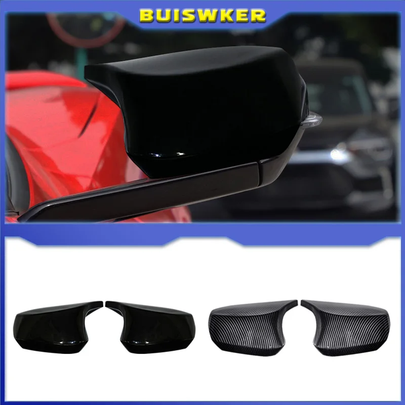 

Rearview Side Mirror Trim Cover Cap Fit For Chevrolet Corvette C8 2020-2024 External Car Accessories Glossy Black Carbon pattern