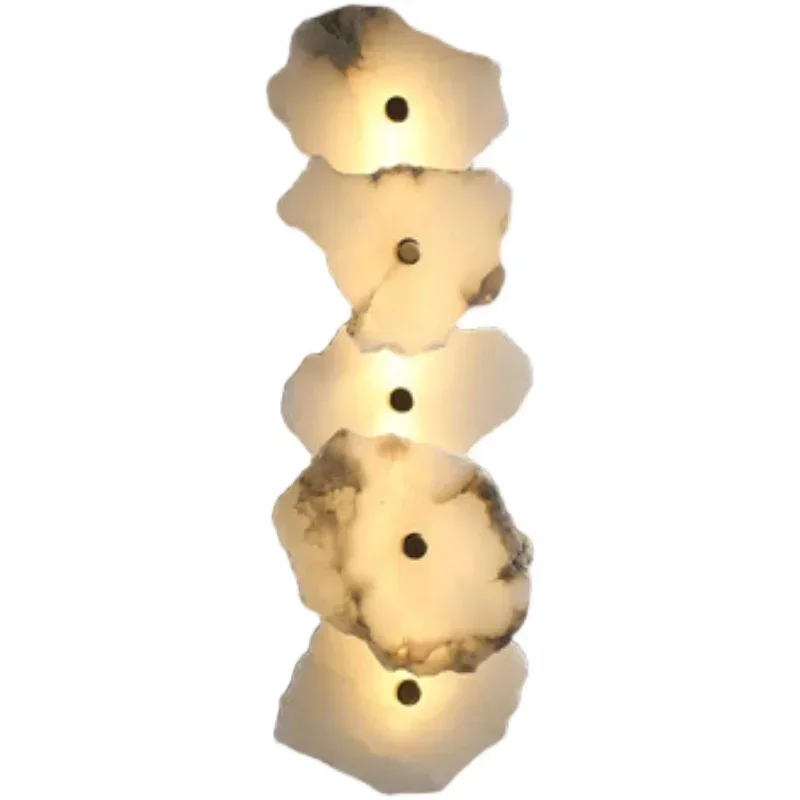 

Natural Marble LED Wall Lamp Copper Luxury Novelty Sconce For Bedroom Living Dining Room Wall Decor Modern Art Design