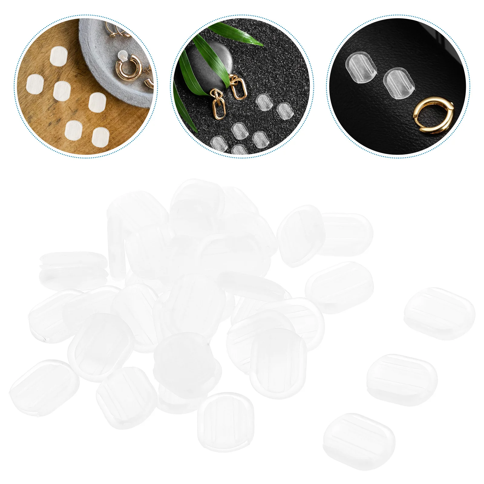 40 قطعة مضادة للألم على منصات لينة واضحة القرط ظهورهم وسائد لينة واضحة لصنع المجوهرات الرياضية القرط ظهورهم #1