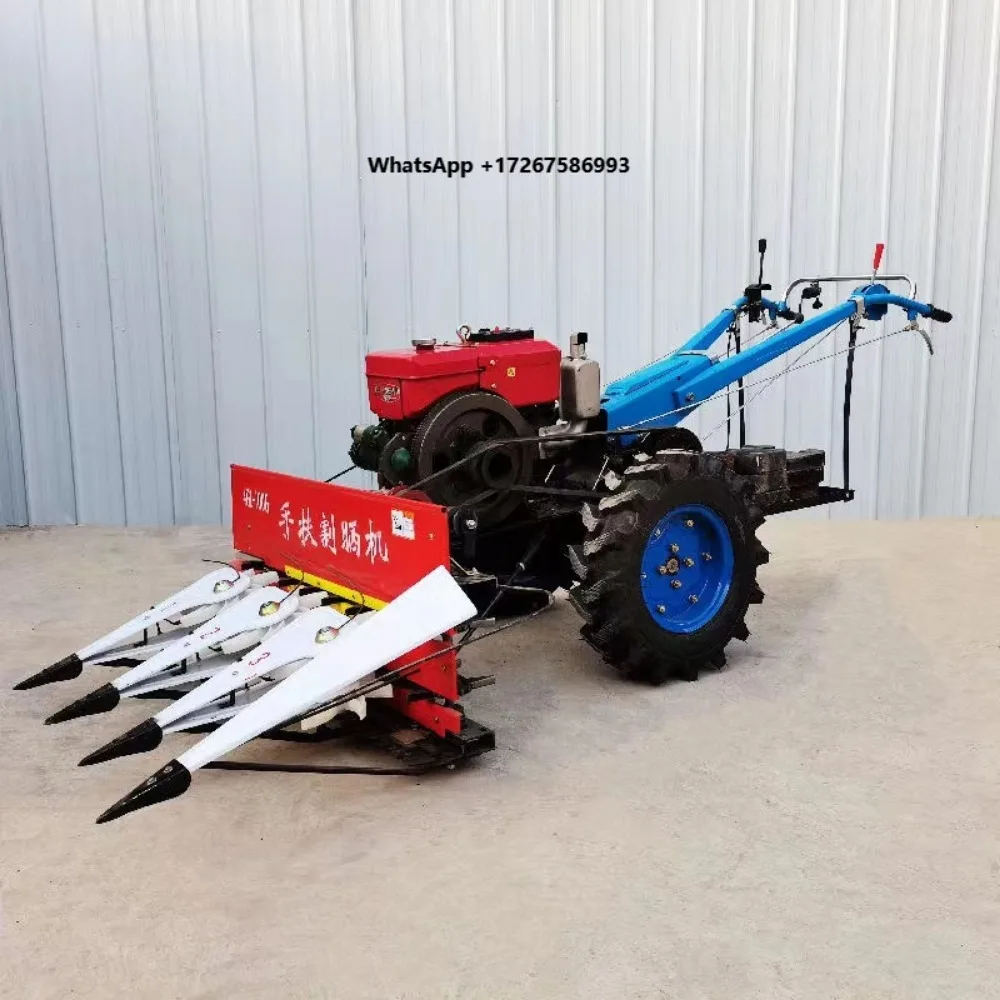 All Terrain Multi-Crop Harvester for Hills  Powered Mini Grass & Grain Cutter Farm Rice Harvester with Bagging System