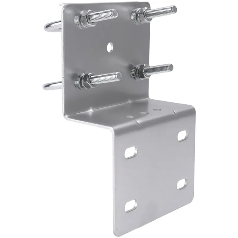3X Antenna Pole Mount Kits, Antenna Pole Mount Bracket With Double U-Bolts Clamp V Jaw Bracket For Antenna Pole Holder