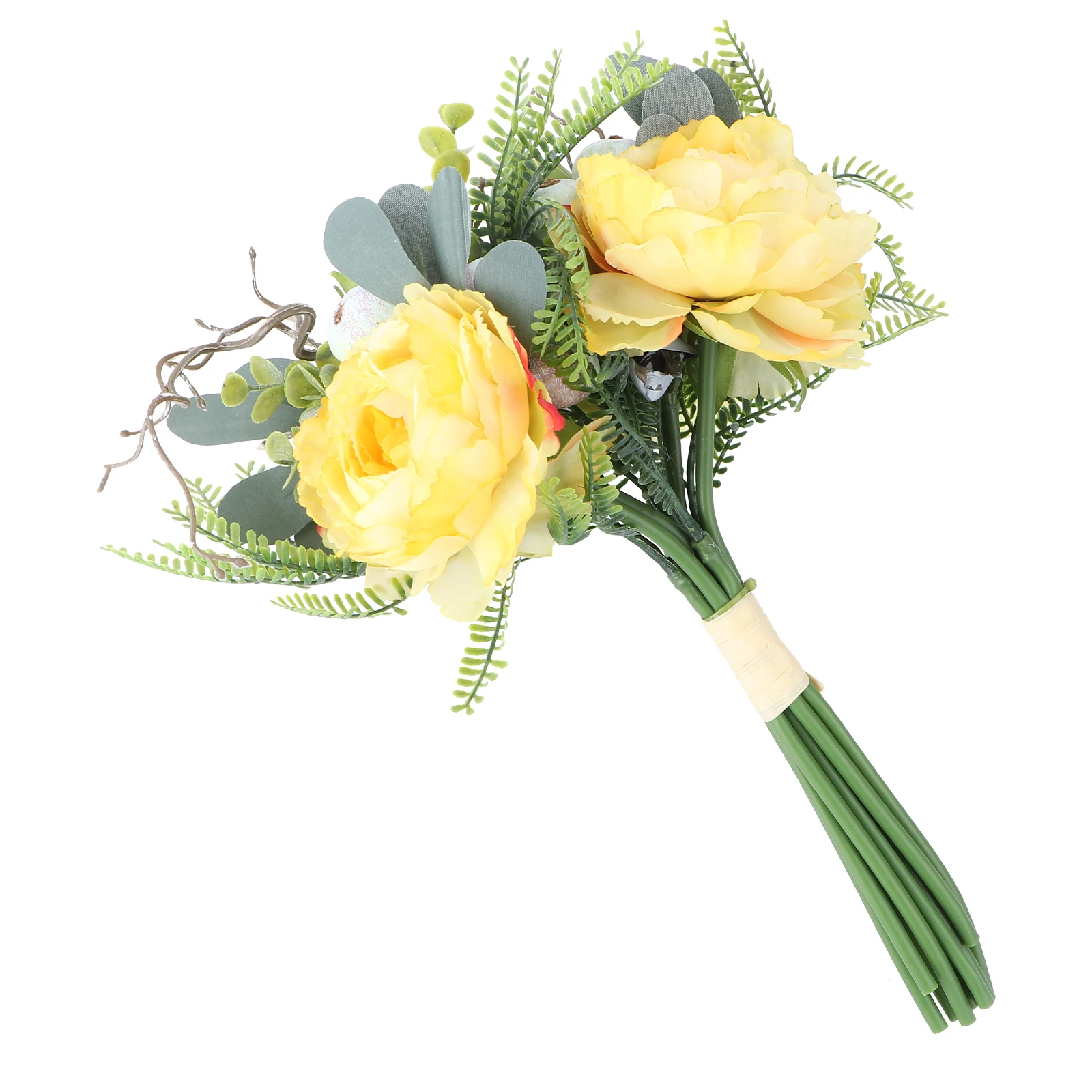 

Artificial Bouquet Flowers Simulation Wedding Yellow Emulation Mother Premium Material Craftsmanship Realistic Home Floral