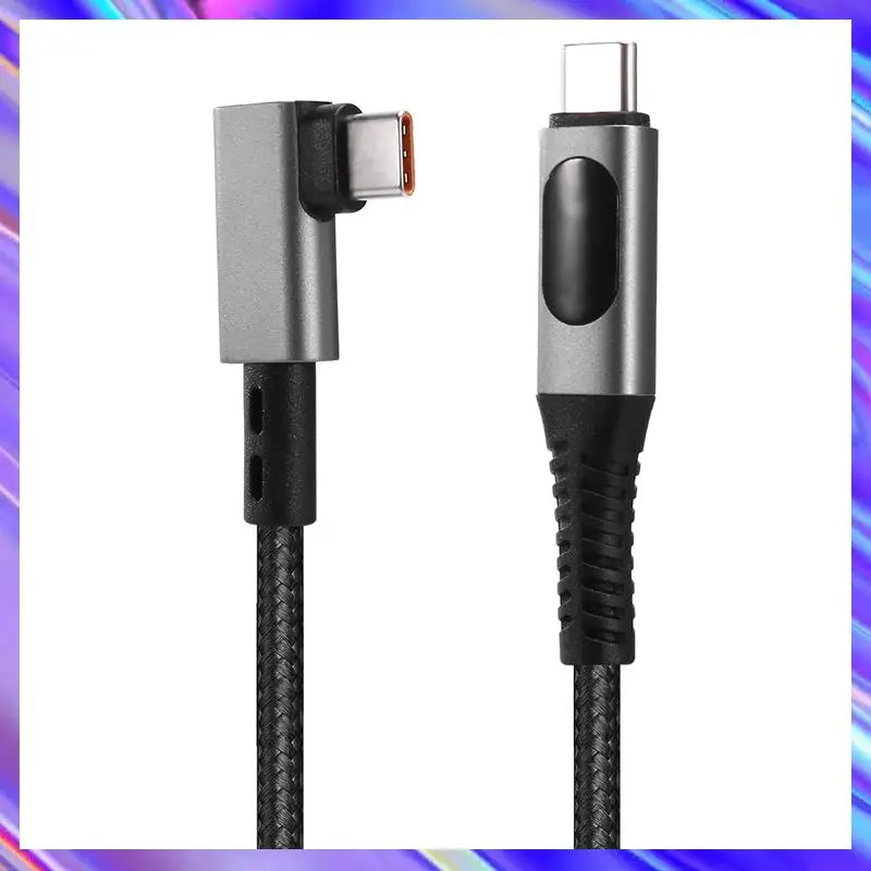 

USB4 Type-C 240W Fast Charging Cable With LED Digital Display 8K@60Hz 40Gbps Data Transfer Data Cable Right Angle