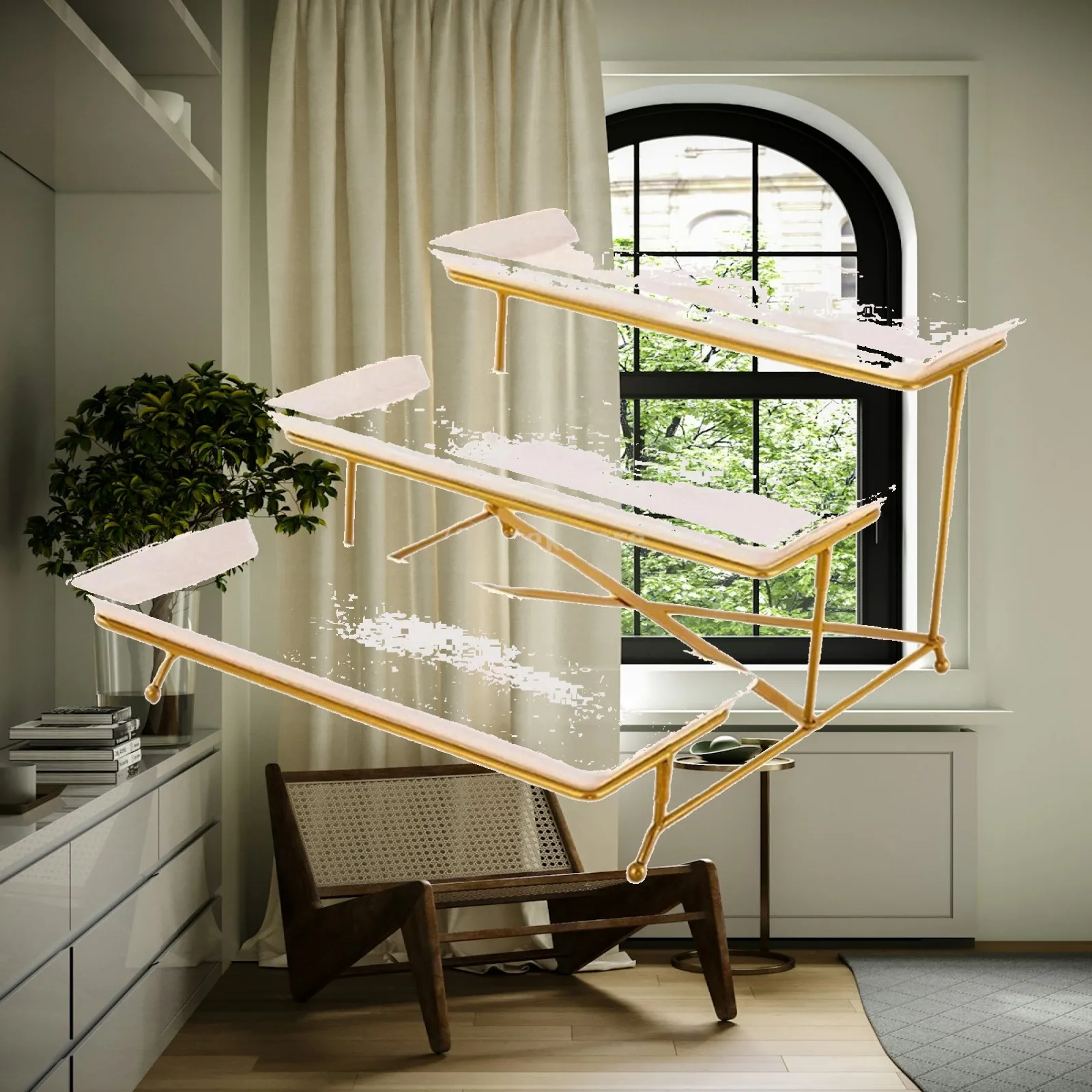 3 Tier Rectangular Serving Platter Multipurpose Display Holder Tiered Cupcake Tray for Fruit Parties Weddings Desserts Macaron