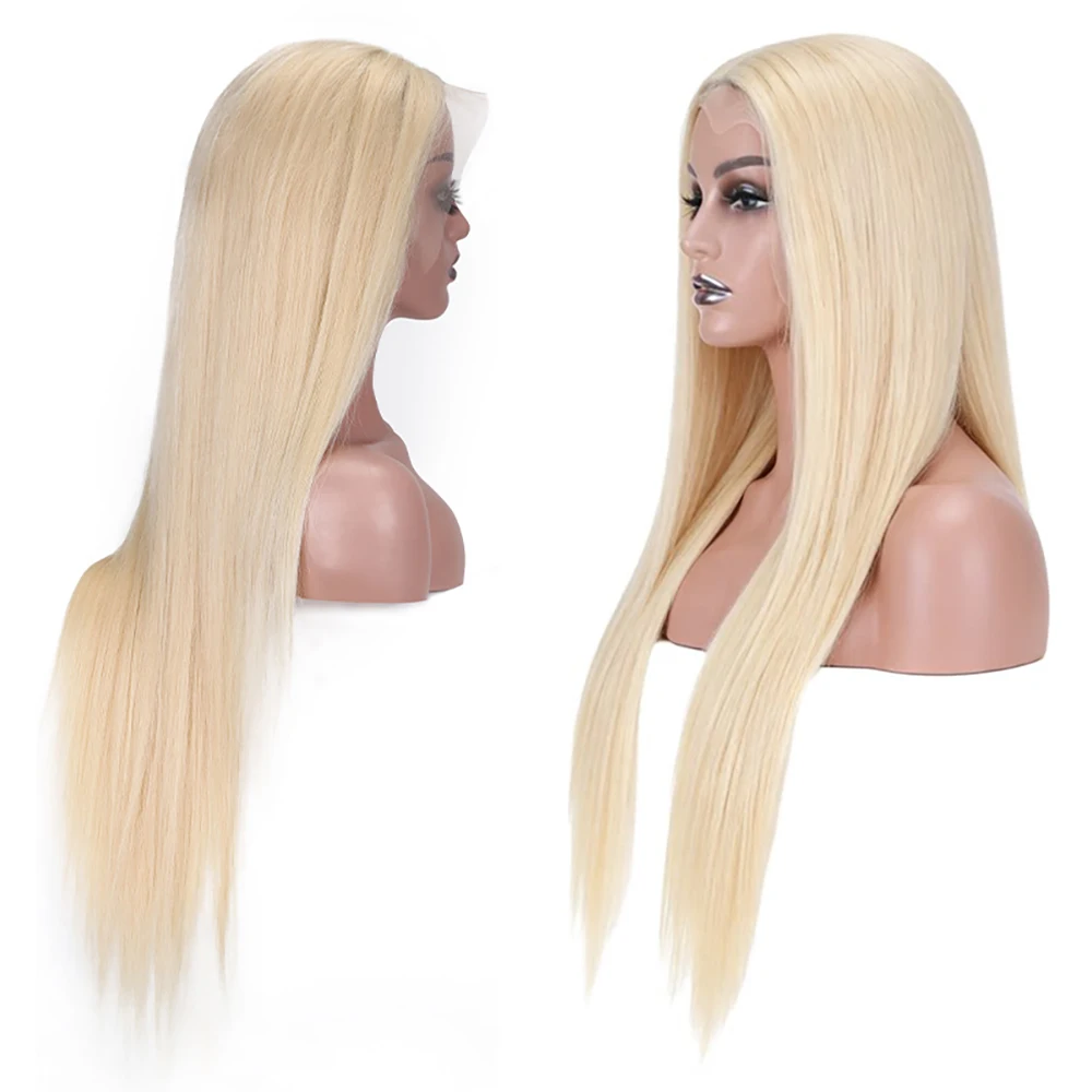

26Inch 613 Honey Blonde Straight 13x4 Lace Front Wig Glueless Pre Plucked Natural Hairline Fashion Party Wig For White Women