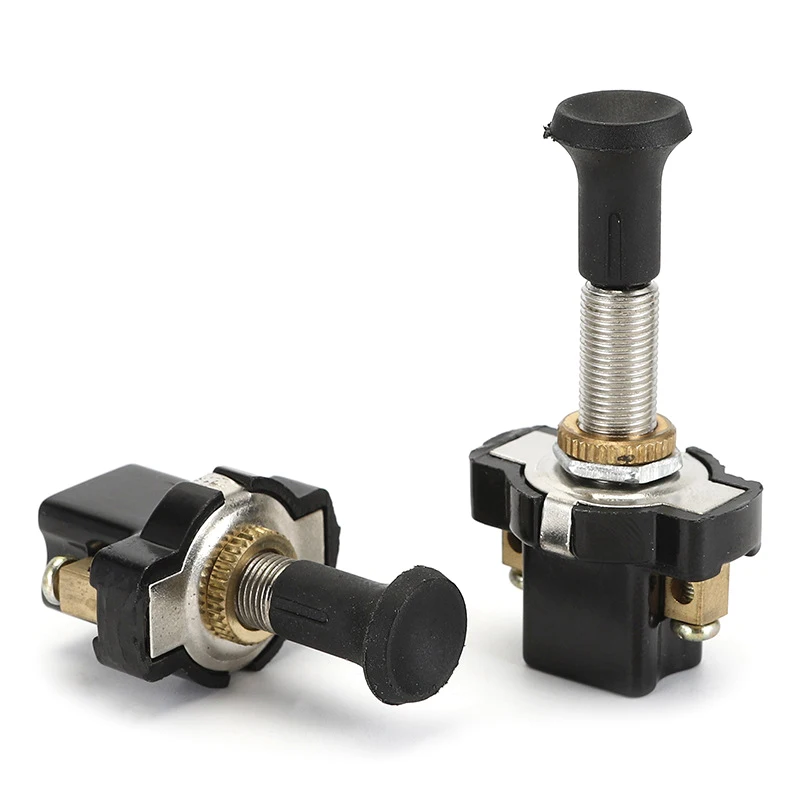 1PC Durable High Performance On-Off Long Push Pull Switch 12V 13mm 20mm Screw Terminals