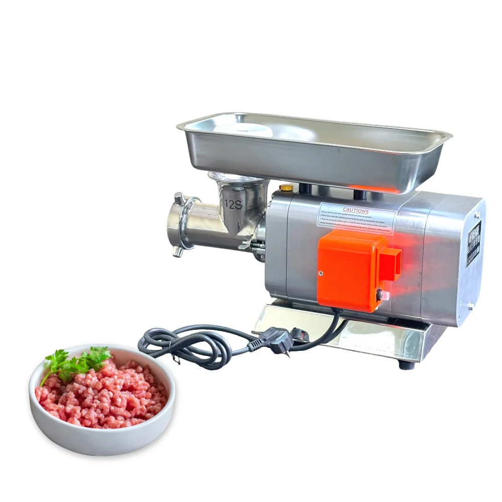New Commercial 1100W Heavy Duty 220KG/h Electric Stainless Steel Meat Grinder 1.5HP Beef Pork Chicken Soft Bones Peanut Mincer