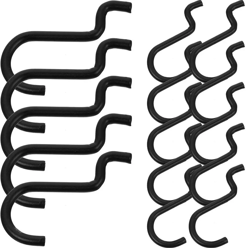 

24 PCS Pegboard Hook Garage Hooks for Hanging Accessorie Heavy Duty Suite Hole Wall Black J