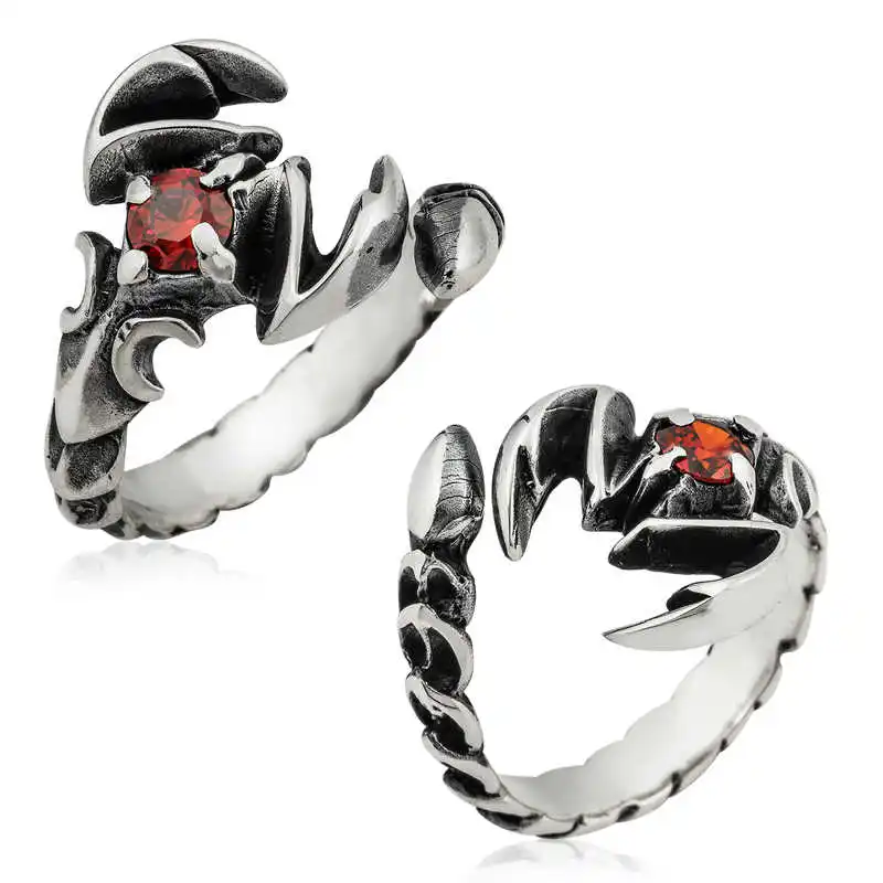 Silver Adjustable Scorpion Men 'S Ring