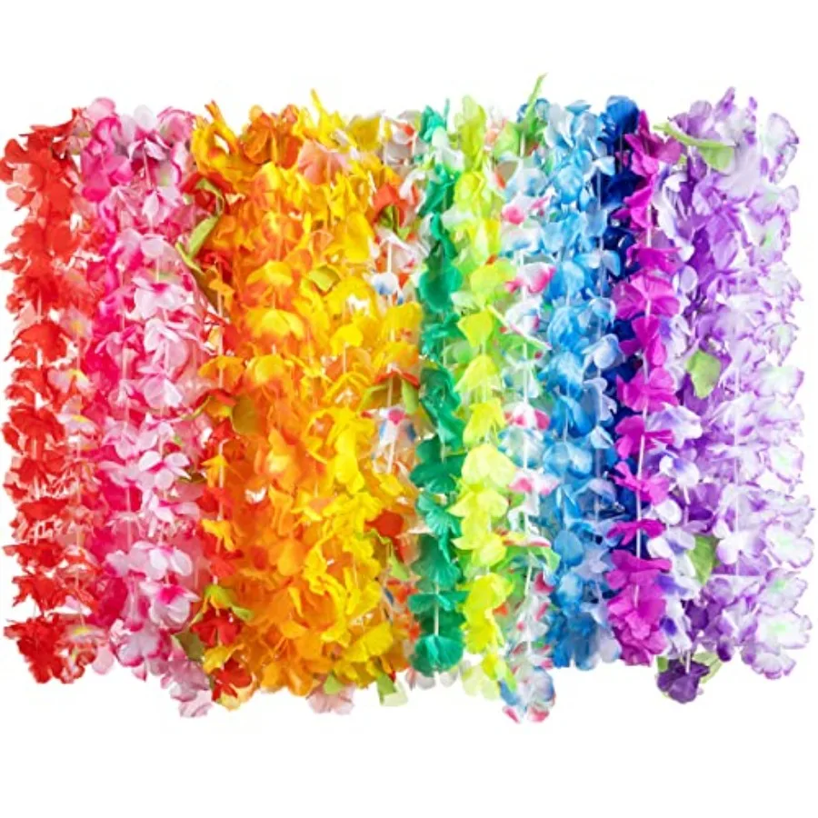 

Counts Hawaiian Leis Bulk Colorful Tropical Flower Leis for Adults Hawaiian Beach Luau Party Favors Decorations