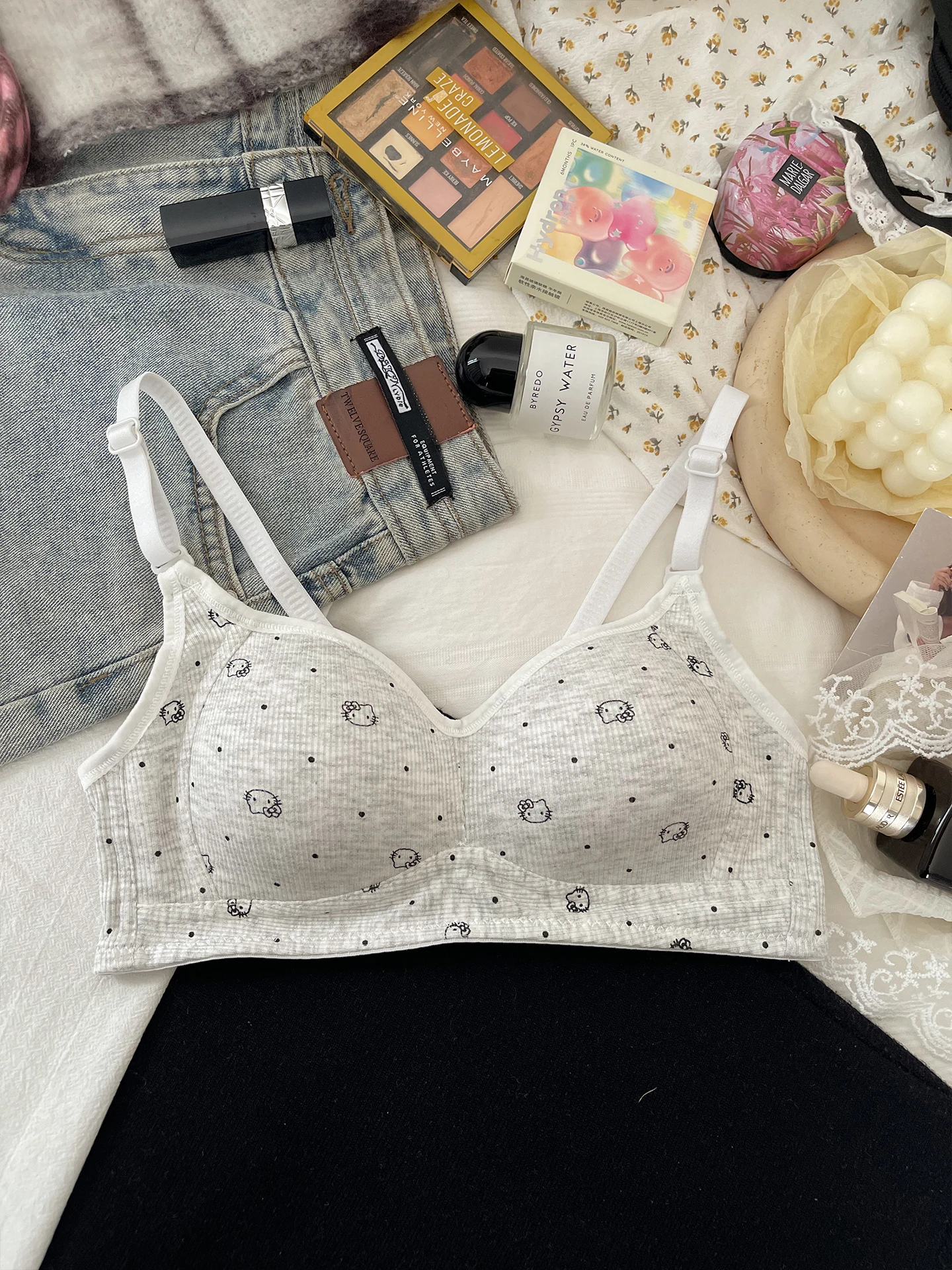 Sweet And Cute Cat Underwear Lolita Girls Gather Comfortable No Steel Hoop Thin Breathable Student High School Bun Bra - view 4