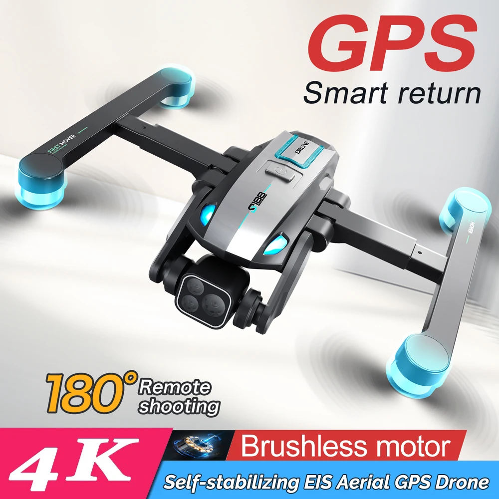 S188 RG700 GPS Drone 8K HD Triple Camera Optical Flow Positioning Obstacle Avoidance Brushless Foldable RC Quadcopter FPV Drone