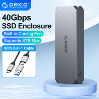 ORICO 40Gbps M.2 NVMe SSD Enclosure with Temperature Control Fan PCIe4.0 NVME Enclosure Aluminum Compatible Thunderbolt 3/4