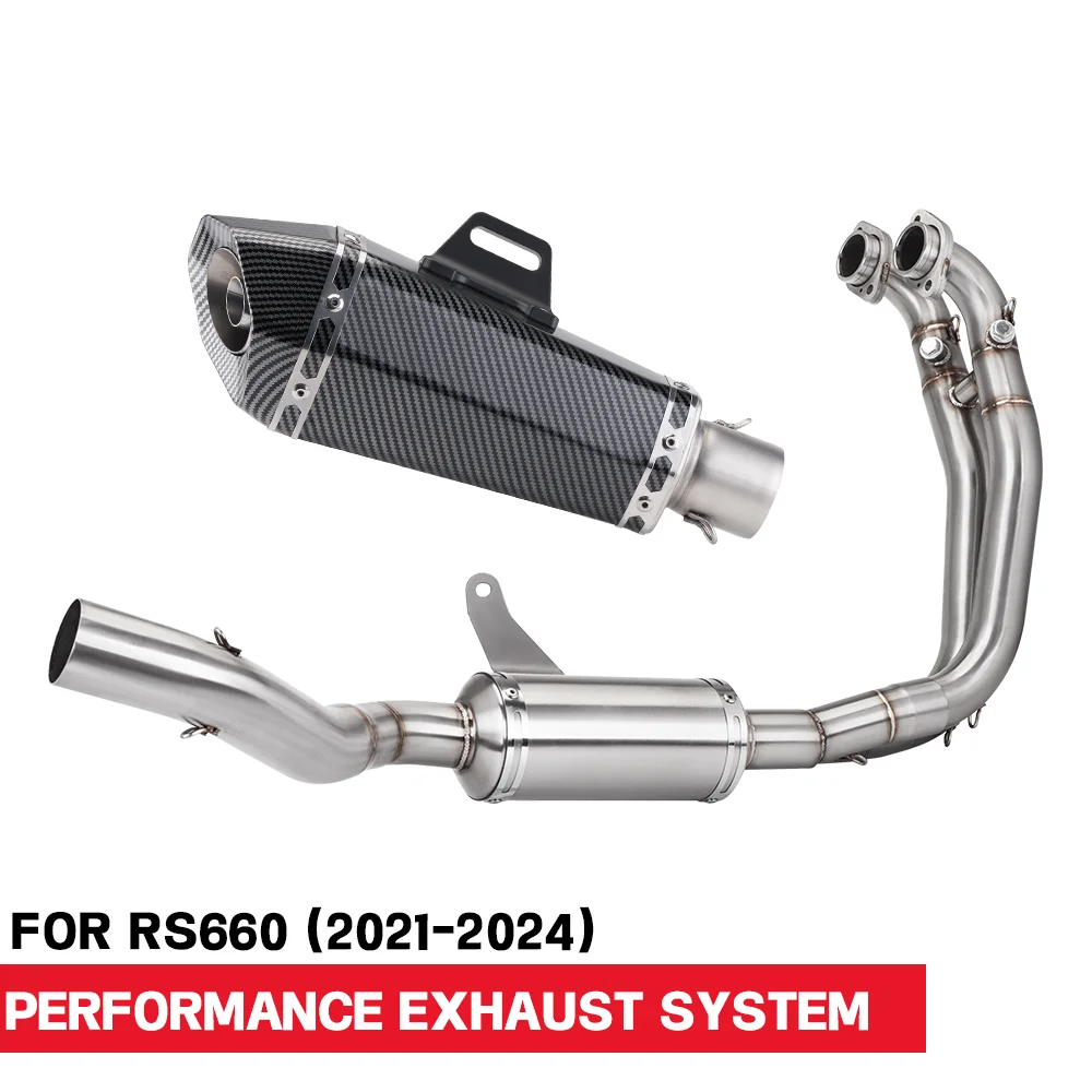 RS660 (2021-2024) Slip On Motorcycle Performance Exhaust Front Header Matched Tail Pipe Replacement Parts