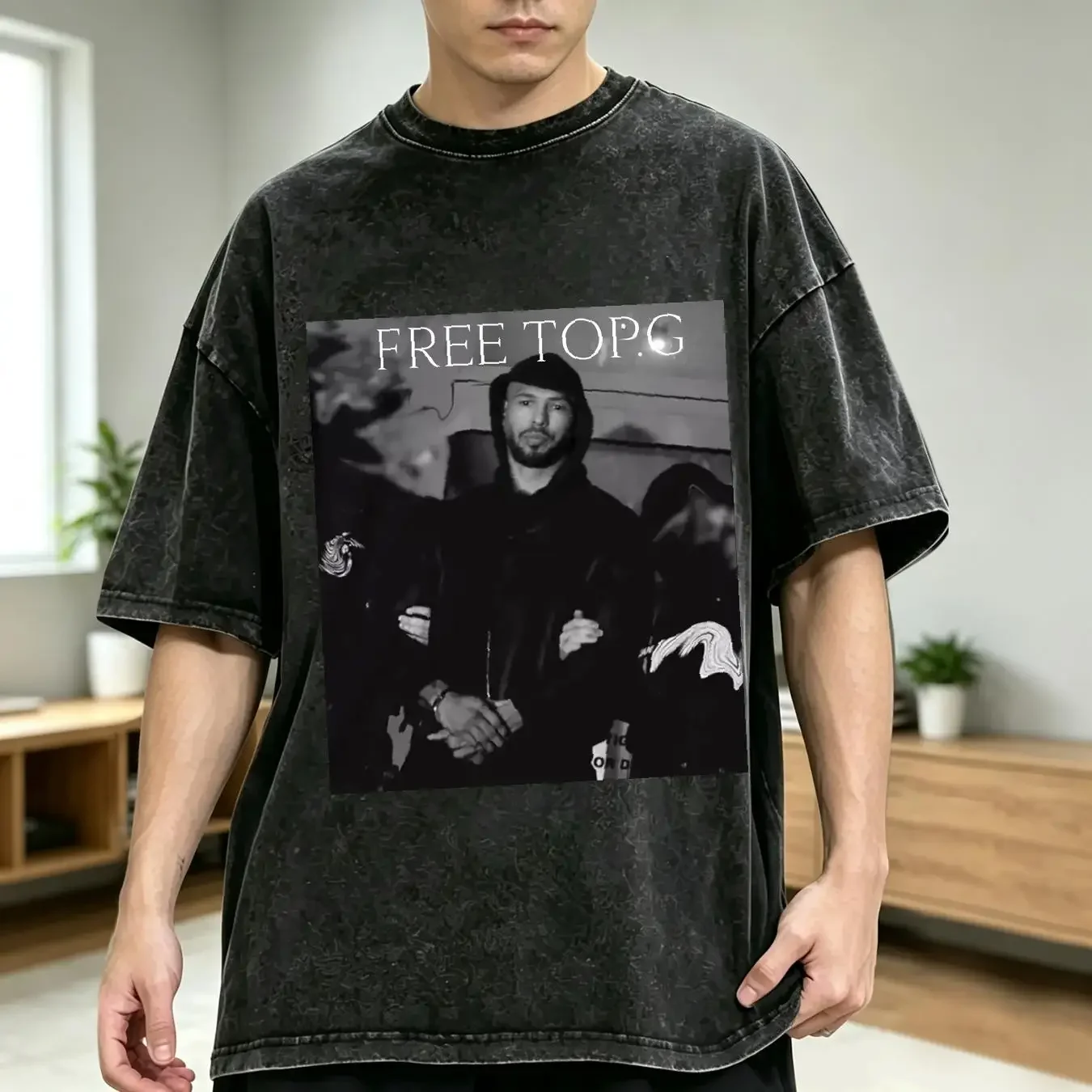 washed T Shirt New Rare Free andrew tate  All Size WS467 long sleeves vintage Washed Breathable Comfortable graphic streetwear