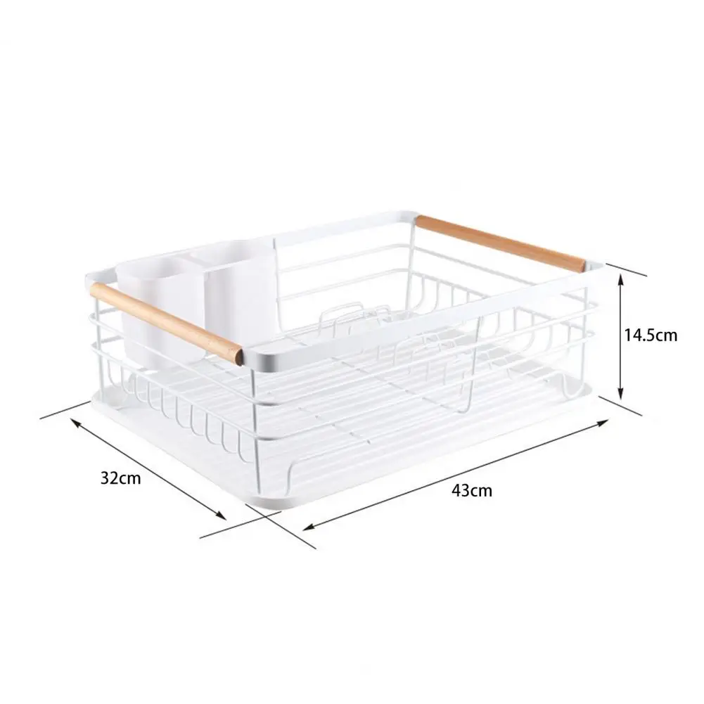 Storage Rack Iron Frame Storage Rack Pot Pan Storage Shelf with Drain Tray Strong Bearing Capacity Hollow Design for Organizing