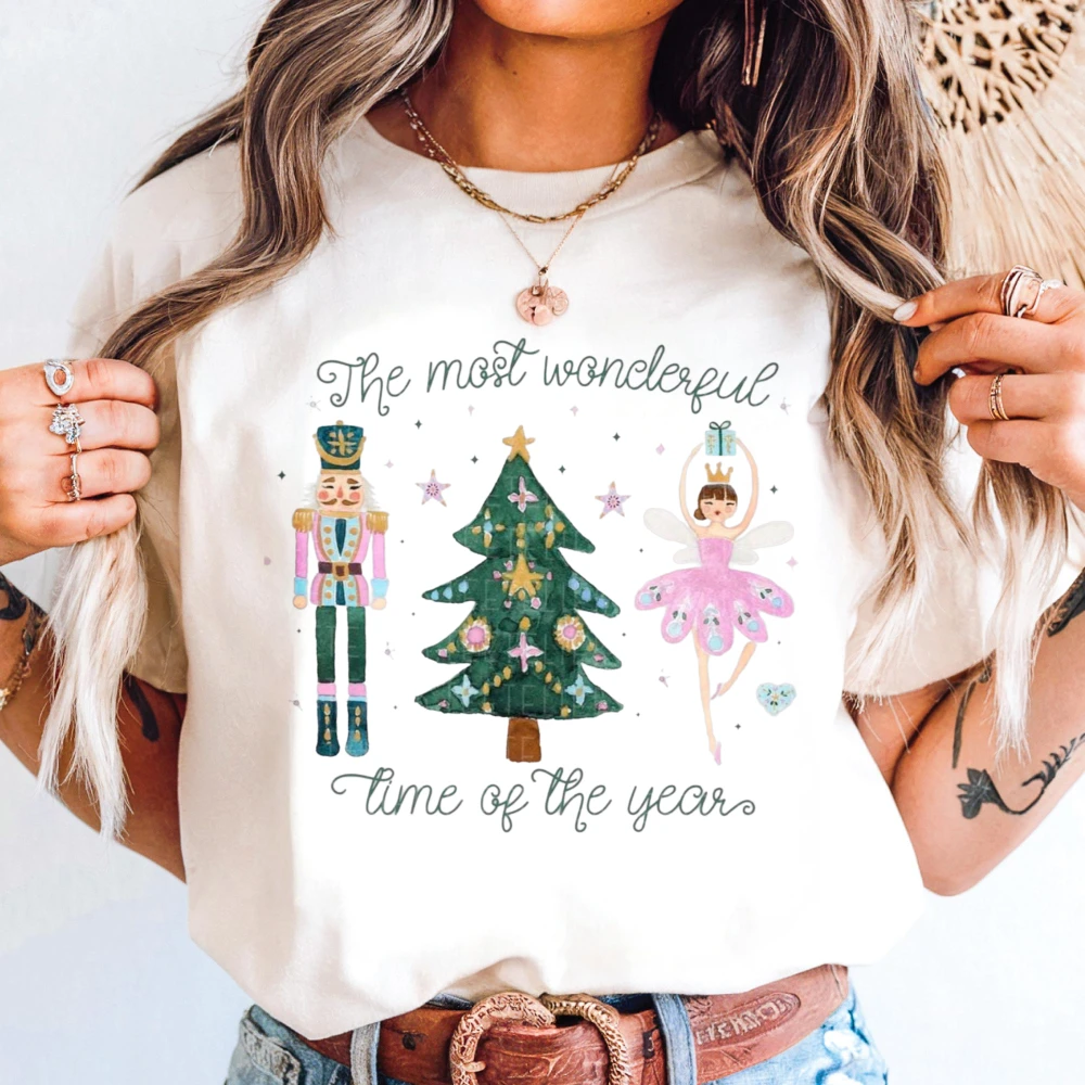 Christmas Shirt The Most Wonderful Time Of The Year Tshirt Womens Holiday Shirts Groovy Nutcracker Sugar Plum Fairy Xmas Gifts