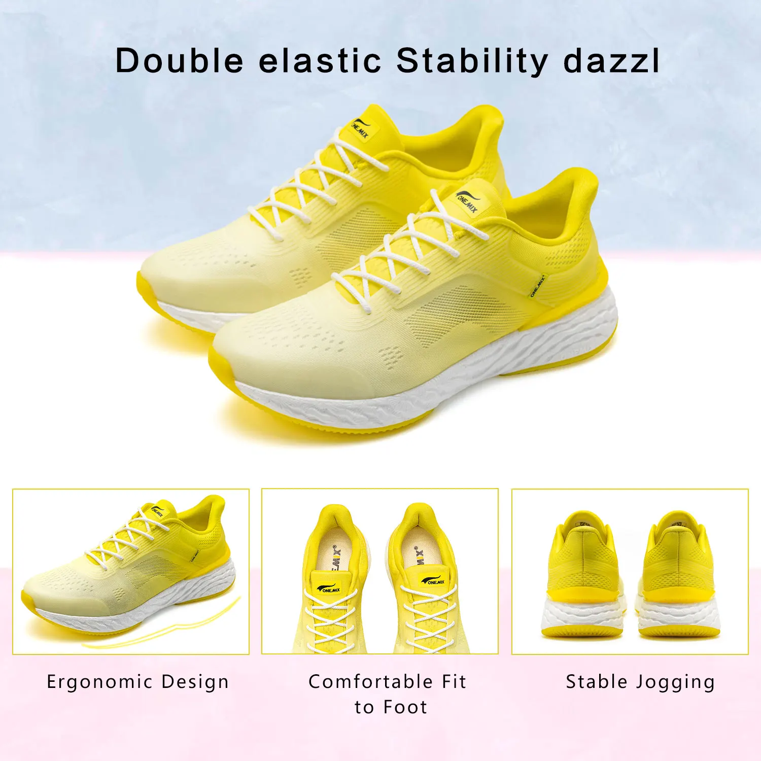 ONEMIX Professional Stability Running Shoes for Men Support Lightweight Durable Breathable Sport Shoes Women Marathon Sneakers