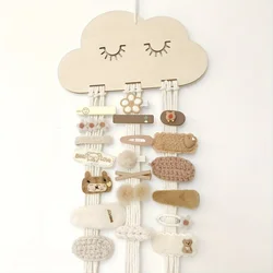 1 personal DIY cloud wood chip hairpin storage, with 6 storage cords for easy storage of hairpin jewelry gifts
