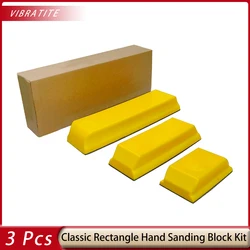 VIBRATITE Classic Rectangle Hand Sanding Block Set with 3 Blocks, 5