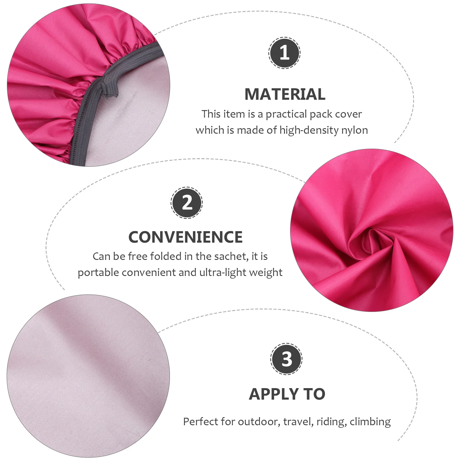 

Outdoor Hiking Bag Rain Cover Backpack Covers Backpacks Waterproof Raincover Rose Color Bookbag for