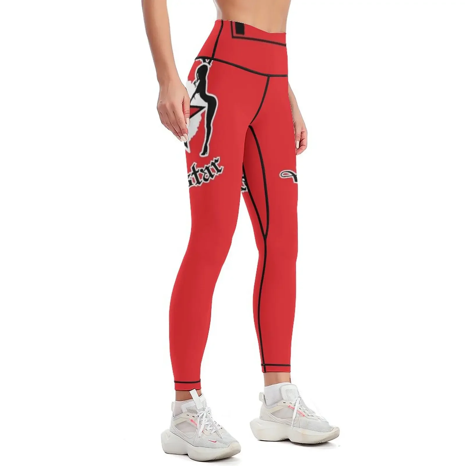 You Think You Know Me Red/Black 2008 Leggings legging gym active wear Womens Leggings