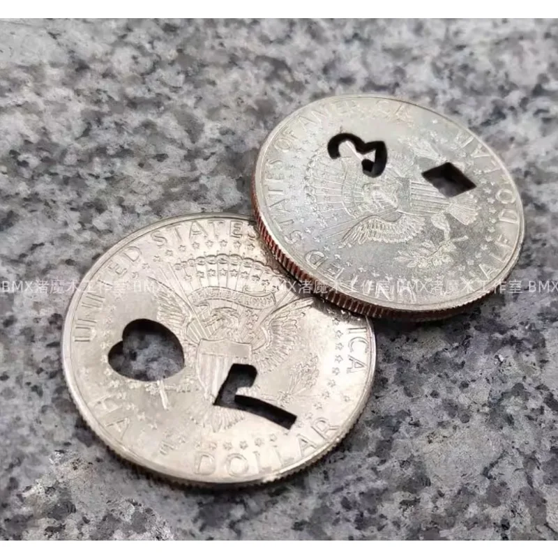 لكمات نصف دولار يحمل علامة لهب عملة سحرية Mentalism الخدع السحرية الوهم بطاقة التنبؤ إحياء عن قرب ماجيا