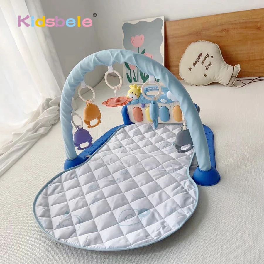 Baby Play Activity Gym With Piano Hanging Rattles Soft Padded Tummy Time Mat Montessori Sensory Learning Newborn Christmas Gift