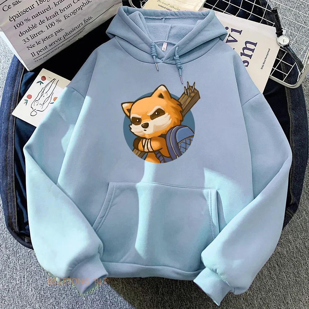 Project Zomboid Spiffo Raccoon Hoodies Long Sleeve Cartoon Graphic Sweatshirts Casual Women/Men Comfortable Clothing Female Tops