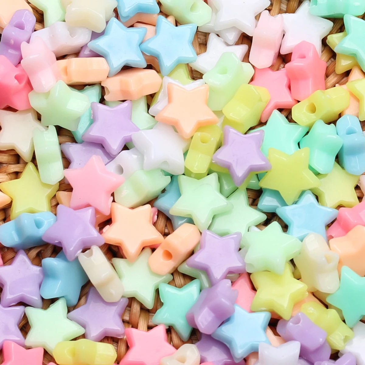 

100pcs/lot 10mm Candy Color Five-pointed Star Acrylic Loose Spacer Beads for Jewelry Making DIY Bracelets Accessories